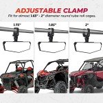 KEMIMOTO UTV Rear View Mirror, SXS UTV Mirror Clear View with 1.5 1.65-2 inch 360° Adjustable Low Profile Aluminum Clamp Compatible with Polaris RZR/Pioneer/Talon/Kawasaki KRX/Mule/Can Am X3/ CFMOTO