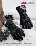 Winter Waterproof Touchscreen ATV Gloves - Black