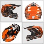 Kids Full Face Dirt Bike Helmet Set - Orange