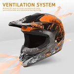Kids Full Face Dirt Bike Helmet Set - Orange
