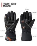 Winter Waterproof Touchscreen ATV Gloves - Black