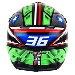 1Storm Shark Green Motocross Helmet - Size L