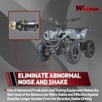 WOOSTAR 12mm Round Arm Ball Joint Replacement for 50cc 70cc 90cc 110cc 125cc 150cc 200cc 250cc ATV Quad 4 Wheeler Baja UTV Dune Buggy