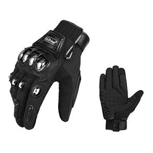 Air Flow Steel Knuckle Touchscreen Motorcycle Gloves