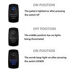 Blue LED Windshield Washer Wiper Rocker Switch