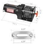 3500lb 12V Electric Winch with Synthetic Rope