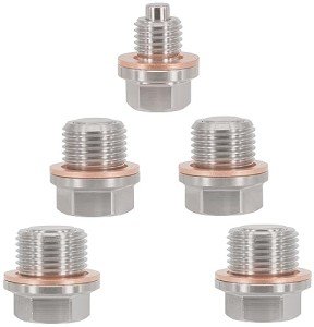 5PCS Stainless Steel Magnetic ATV Oil Drain Plug Kit