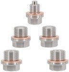 5PCS Stainless Steel Magnetic ATV Oil Drain Plug Kit