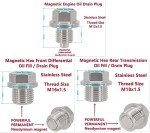 5PCS Stainless Steel Magnetic ATV Oil Drain Plug Kit