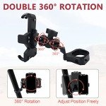 UTV Phone Mount - 360 Adjustable Heavy Duty Phone Holder Fit For 1.75 to 2 Inch UTV Roll Bar Compatible With Can-Am Maverick X3/ RZR/Ranger/Talon Pioneer 1000 For 4.0 Inch to 7.2 Inch Cell Phone