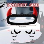 Devil Horn Rearview Mirror Cover & Bat Stickers