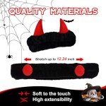 Devil Horn Rearview Mirror Cover & Bat Stickers