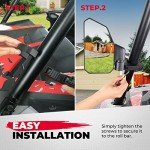 KEMIMOTO Adjustable UTV Side Mirrors for Roll Bars