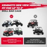 Adjustable UTV Side Mirrors for Roll Bar Compatibility