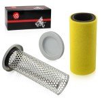 Air Filter & Guide Cage Cap Kit Compatible with Yamaha Rhino 450 660 YXR450 YXR660 2004-2009