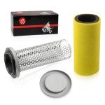 Air Filter & Guide Cage Cap Kit Compatible with Yamaha Rhino 450 660 YXR450 YXR660 2004-2009