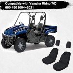 smotrcc Rhino 700 Seat Covers with Headrest Covers - Waterproof PU Coatin Compatible with Rhino 700 660 450 2004-2021,Black UTV Seat Cover