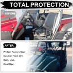 smotrcc Rhino 700 Seat Covers with Headrest Covers - Waterproof PU Coatin Compatible with Rhino 700 660 450 2004-2021,Black UTV Seat Cover