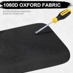 smotrcc Rhino 700 Seat Covers with Headrest Covers - Waterproof PU Coatin Compatible with Rhino 700 660 450 2004-2021,Black UTV Seat Cover