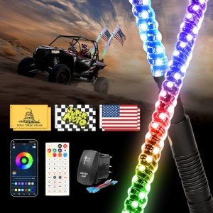 RGB LED Whip Lights for ATV/UTV/RZR - 2PCS