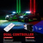 RGBW Whip Lights Kit with Remote & Switch
