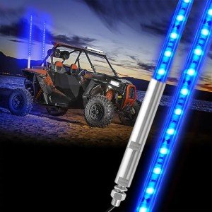Blue LED Light Whip for ATV and UTV