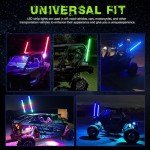 DREAMOTOR 1FT RGB LED Whip Lights with Remote