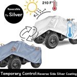 Heavy Duty Waterproof ATV Cover - Reversible Grey/Silver
