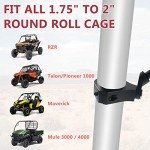 UTV Phone Mount - 360 Adjustable Heavy Duty Phone Holder Fit For 1.75 to 2 Inch UTV Roll Bar Compatible With Can-Am Maverick X3/ RZR/Ranger/Talon Pioneer 1000 For 4.0 Inch to 7.2 Inch Cell Phone
