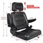 Adjustable Forklift and Tractor Seat with Armrests