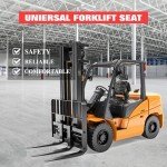 Adjustable Forklift and Tractor Seat with Armrests