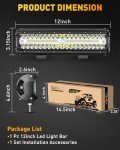 NAOEVO 12" 300W LED Light Bar for Offroad