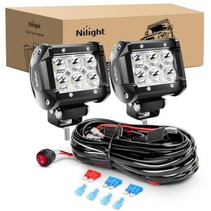 Nilight 18W LED Pod Lights with Wiring Harness