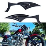 Black Dual Size Rear View Side Mirrors for Bikes