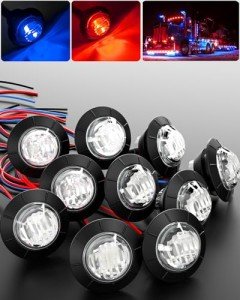 LED Dual Color Trailer Marker Lights, 10 Pcs