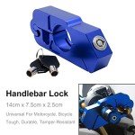 Blue Motorcycle Handlebar Lock for ATVs & Bikes