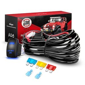 Nilight LED Light Bar Wiring Harness Kit 14AWG
