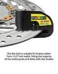 QWORK Motorcycle Disc Brake Lock with Alarm - 2 Pack
