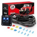 Nilight 16AWG LED Light Bar Wiring Harness Kit