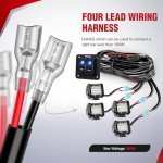 Nilight 16AWG LED Light Bar Wiring Harness Kit