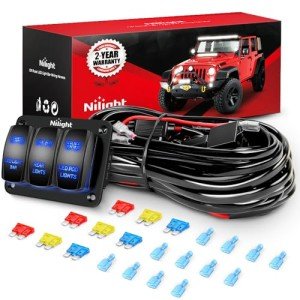 Nilight 16AWG LED Light Bar Wiring Kit 12V