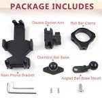 UTV Phone Mount - 360 Adjustable Heavy Duty Phone Holder Fit For 1.75 to 2 Inch UTV Roll Bar Compatible With Can-Am Maverick X3/ RZR/Ranger/Talon Pioneer 1000 For 4.0 Inch to 7.2 Inch Cell Phone