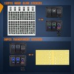 Nilight 2 Gang Rocker Switch Panel with USB Charger