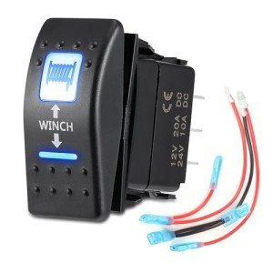 KEMIMOTO 7Pin UTV Winch Rocker Switch with LED