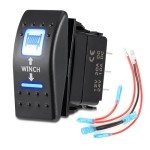 KEMIMOTO 7Pin UTV Winch Rocker Switch with LED