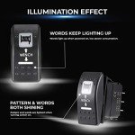 KEMIMOTO 7Pin UTV Winch Rocker Switch with LED