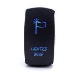 5Pin Laser Lighted Whip Switch - Blue 12V