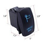 5Pin Laser Lighted Whip Switch - Blue 12V