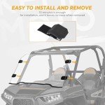 KEMIMOTO Scratch Resistant Front Windshield for Polaris RZR