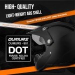 OUMURS Dual Sport Full Face ATV Helmet Set